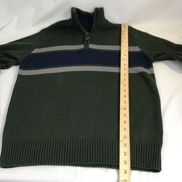 New Eddie Bauer Sweater 1/4 Zip Colorblock Green - Picture 6 of 6